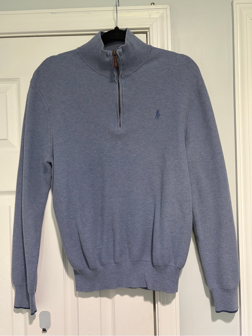 Polo by Ralph Lauren Light Blue Quarter-Zip Sweater